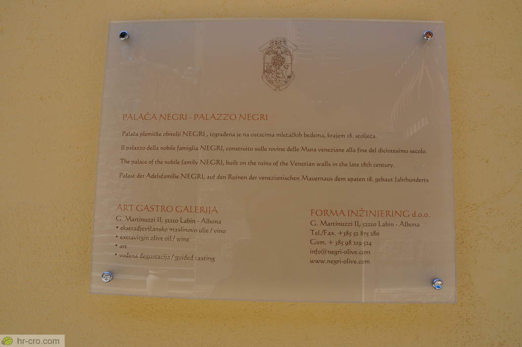 Informacijska plošča palače Negri