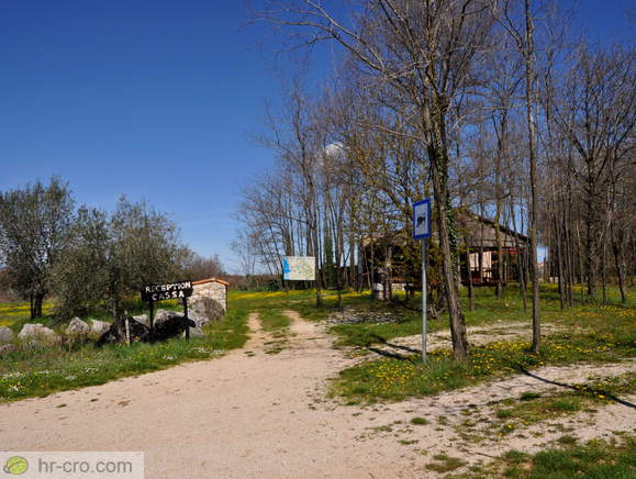 Smaller parking area and reception