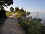 Pošesi - Shaded path close to the rocky shore 