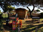 Pošesi - Wooden hut and equipment beside the path 
