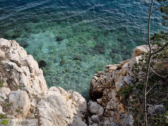 View of sea below trail