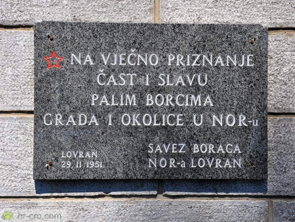 Spominska plošča (Lovran, 29.11.1951)