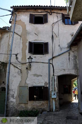 View through the town gate from the old town