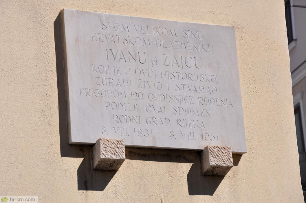 Spominska plošča - Ivan pl. Zajc