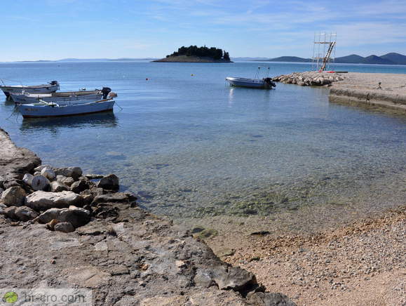 Berths for boats in the middle of the Punta Beach