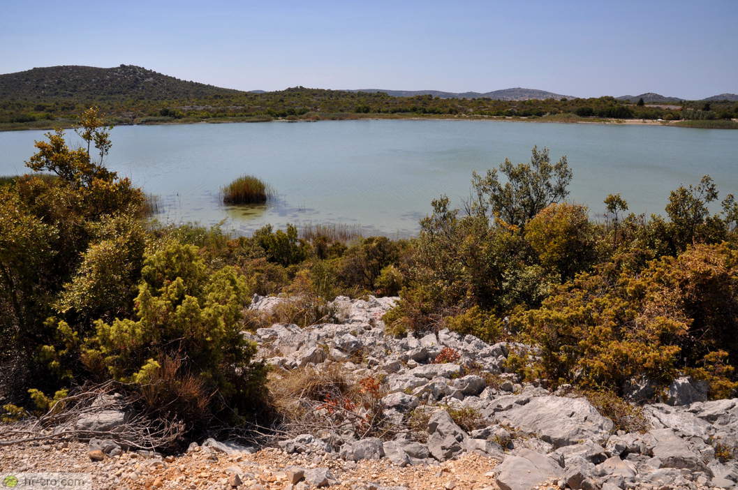 Vransko Lake from the rocky slope