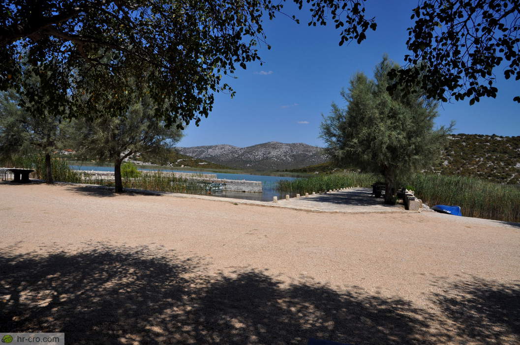 Shaded area beside the fishing harbour