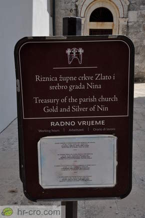 Zakladnica župne cerkve - Zlato in srebro mesta Nina
