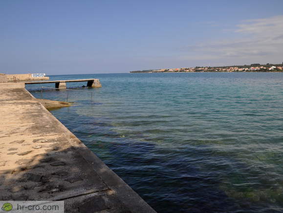View back to the piers