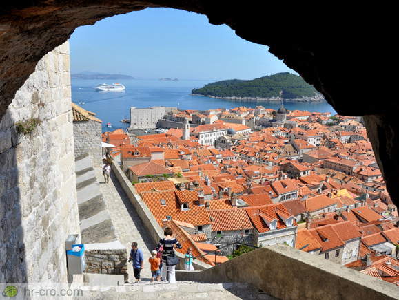 View from the top of the stairs to the east side of Dubrovnik