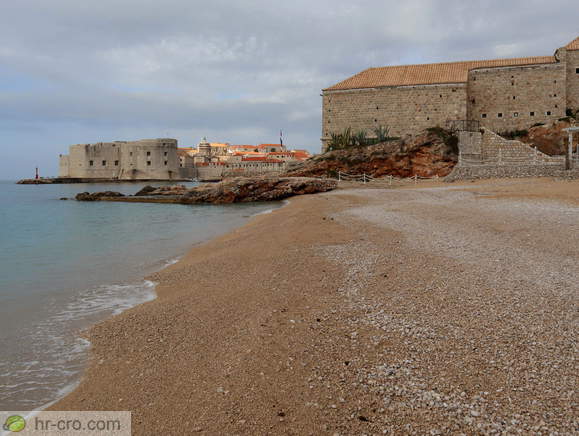 Banje Beach and the Walls of Dubrovnik